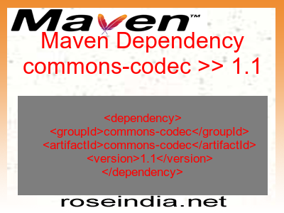 Maven dependency of commons-codec version 1.1