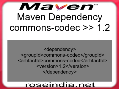 Maven dependency of commons-codec version 1.2