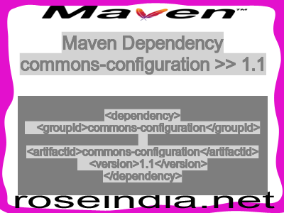 Maven dependency of commons-configuration version 1.1