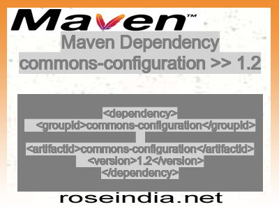 Maven dependency of commons-configuration version 1.2