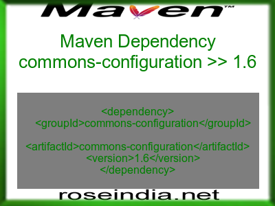 Maven dependency of commons-configuration version 1.6