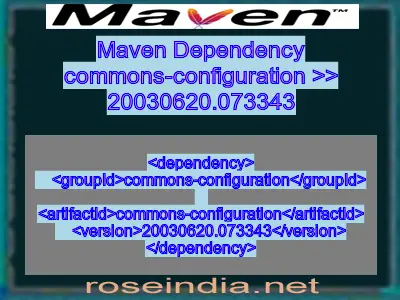 Maven dependency of commons-configuration version 20030620.073343