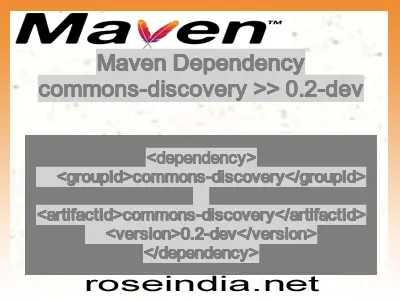 Maven dependency of commons-discovery version 0.2-dev