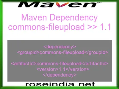 Maven dependency of commons-fileupload version 1.1