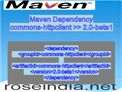 Maven dependency of commons-httpclient version 2.0-beta1