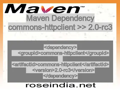 Maven dependency of commons-httpclient version 2.0-rc3