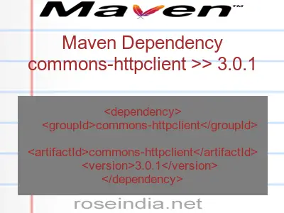 Maven dependency of commons-httpclient version 3.0.1