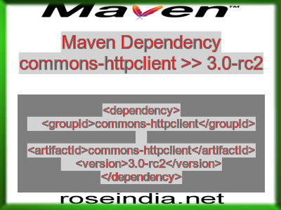 Maven dependency of commons-httpclient version 3.0-rc2