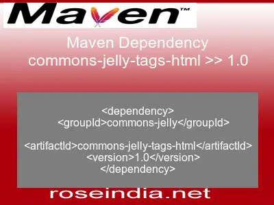 Maven dependency of commons-jelly-tags-html version 1.0