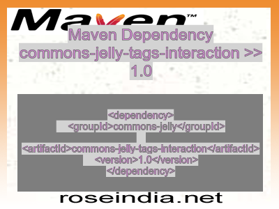 Maven dependency of commons-jelly-tags-interaction version 1.0