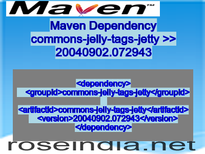 Maven dependency of commons-jelly-tags-jetty version 20040902.072943