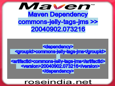 Maven dependency of commons-jelly-tags-jms version 20040902.073216