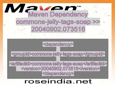 Maven dependency of commons-jelly-tags-soap version 20040902.073516