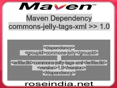 Maven dependency of commons-jelly-tags-xml version 1.0