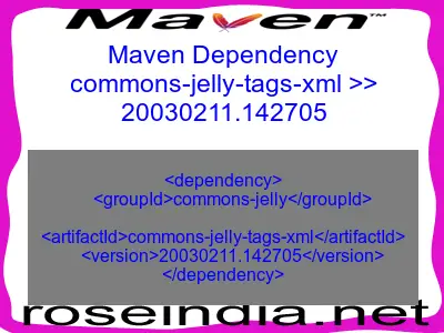 Maven dependency of commons-jelly-tags-xml version 20030211.142705