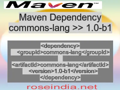 Maven dependency of commons-lang version 1.0-b1