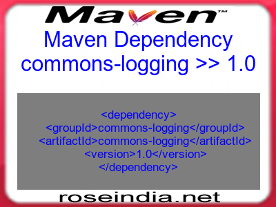 Maven dependency of commons-logging version 1.0