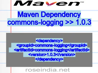 Maven dependency of commons-logging version 1.0.3