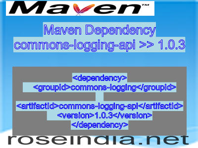Maven dependency of commons-logging-api version 1.0.3