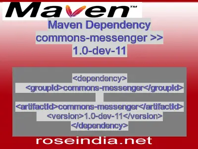 Maven dependency of commons-messenger version 1.0-dev-11