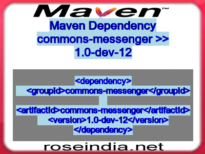 Maven dependency of commons-messenger version 1.0-dev-12