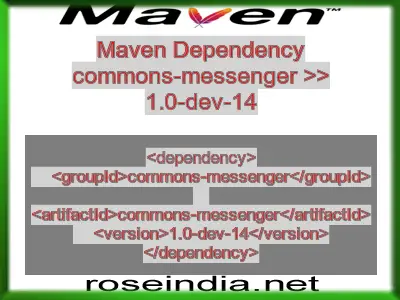 Maven dependency of commons-messenger version 1.0-dev-14