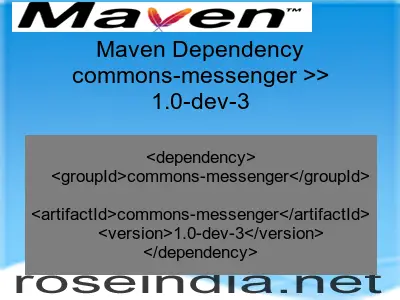 Maven dependency of commons-messenger version 1.0-dev-3