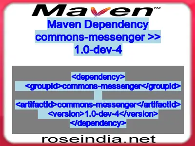 Maven dependency of commons-messenger version 1.0-dev-4