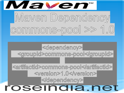 Maven dependency of commons-pool version 1.0