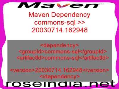 Maven dependency of commons-sql version 20030714.162948