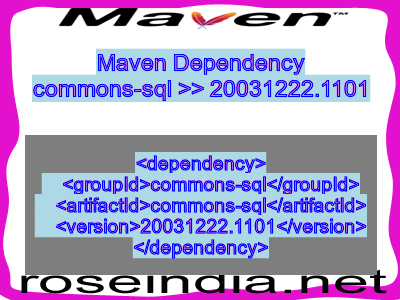 Maven dependency of commons-sql version 20031222.1101
