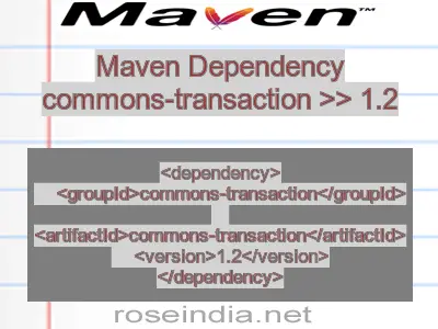 Maven dependency of commons-transaction version 1.2