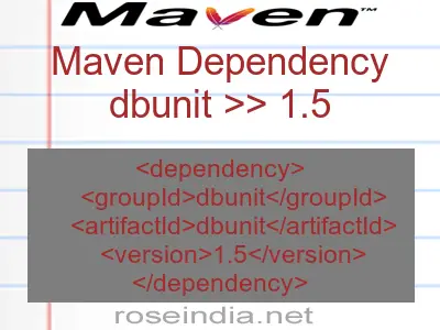 Maven dependency of dbunit version 1.5