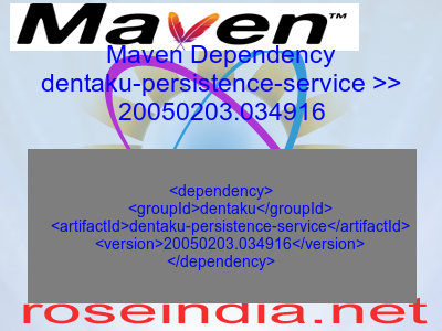 Maven dependency of dentaku-persistence-service version 20050203.034916