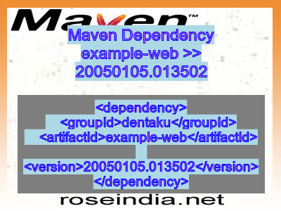 Maven dependency of example-web version 20050105.013502