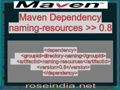 Maven dependency of naming-resources version 0.8