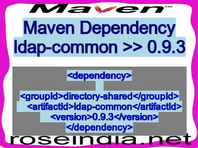 Maven dependency of ldap-common version 0.9.3