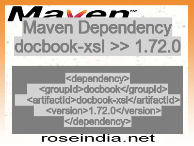 Maven dependency of docbook-xsl version 1.72.0