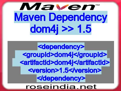 Maven dependency of dom4j version 1.5