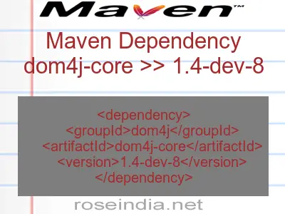 Maven dependency of dom4j-core version 1.4-dev-8