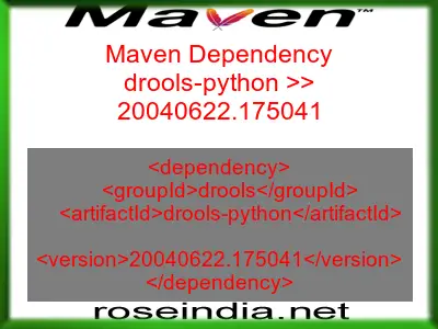 Maven dependency of drools-python version 20040622.175041