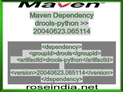 Maven dependency of drools-python version 20040623.065114