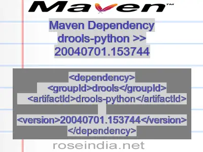 Maven dependency of drools-python version 20040701.153744