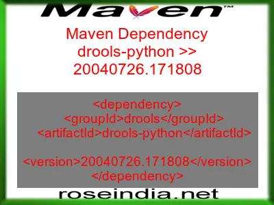 Maven dependency of drools-python version 20040726.171808