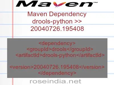 Maven dependency of drools-python version 20040726.195408