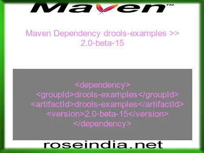 Maven dependency of drools-examples version 2.0-beta-15