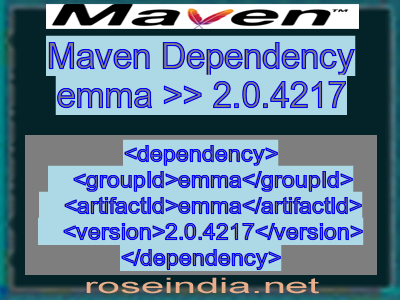 Maven dependency of emma version 2.0.4217