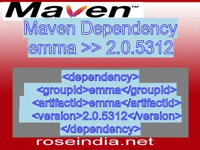 Maven dependency of emma version 2.0.5312