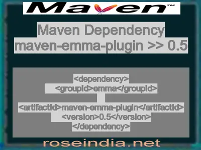 Maven dependency of maven-emma-plugin version 0.5