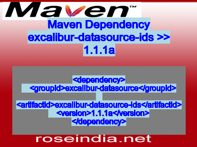 Maven dependency of excalibur-datasource-ids version 1.1.1a